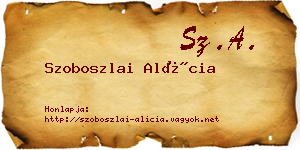 Szoboszlai Alícia névjegykártya